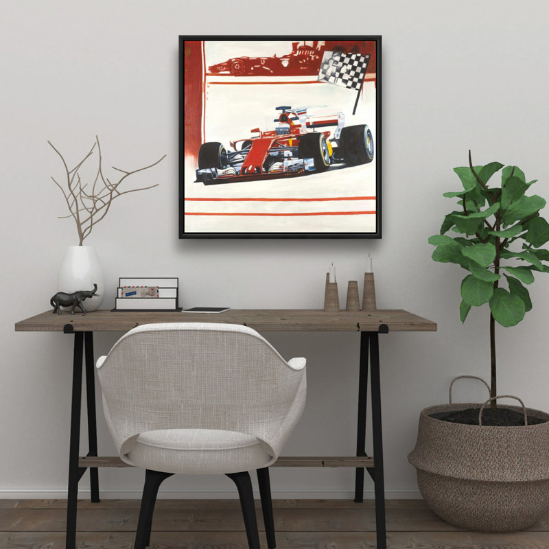 Tableau encadré rouge de sport automobile | Décoration intérieure | Sports et jeux