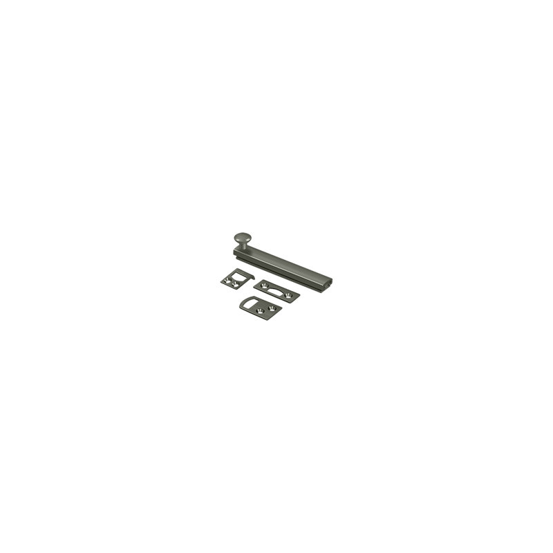Brass Latch/Catch/Bolt, Brushed Nickel, 1.9375" H x 4" W x 1.5625" D