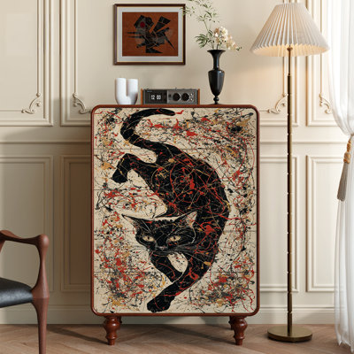 Commode 5 tiroirs Whimsical Cat Design