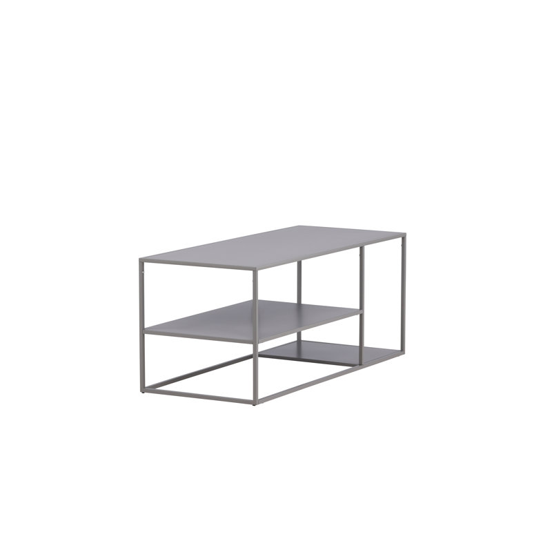 Febiya Frame Coffee Table with Storage, Light Grey