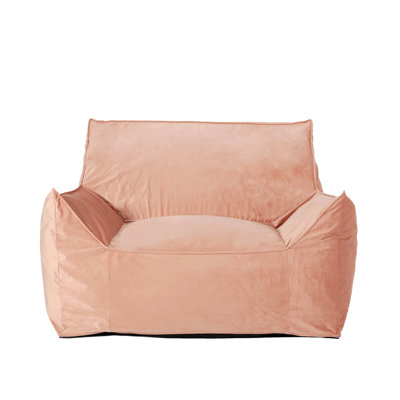 Allea Velveteen Bean Bag Chair With Armrests