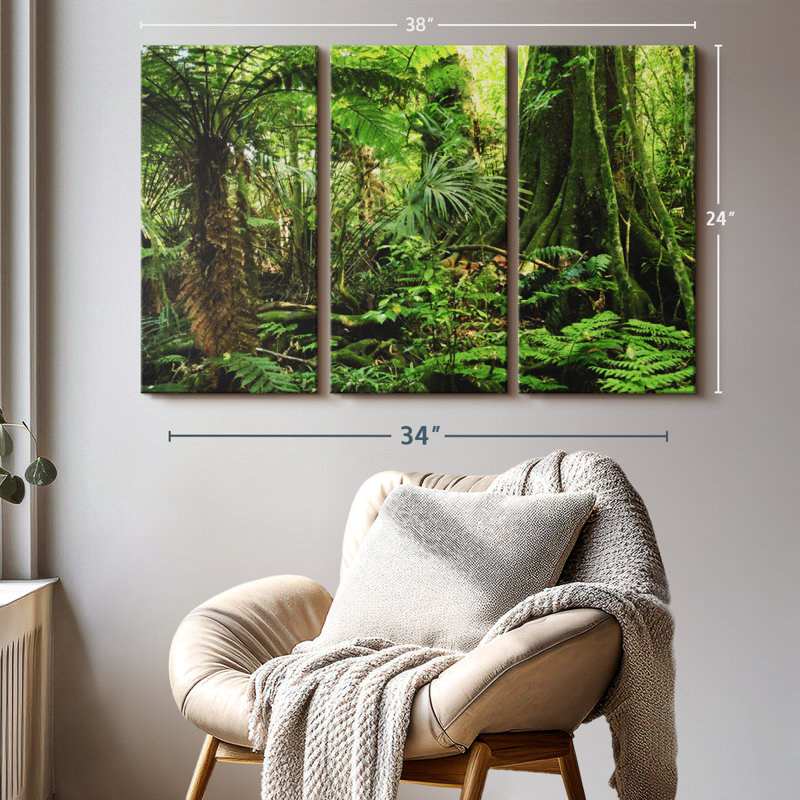 «Jungle Ferns Forest» sur toile, H 24 po x l 38 po x P 1,25 po