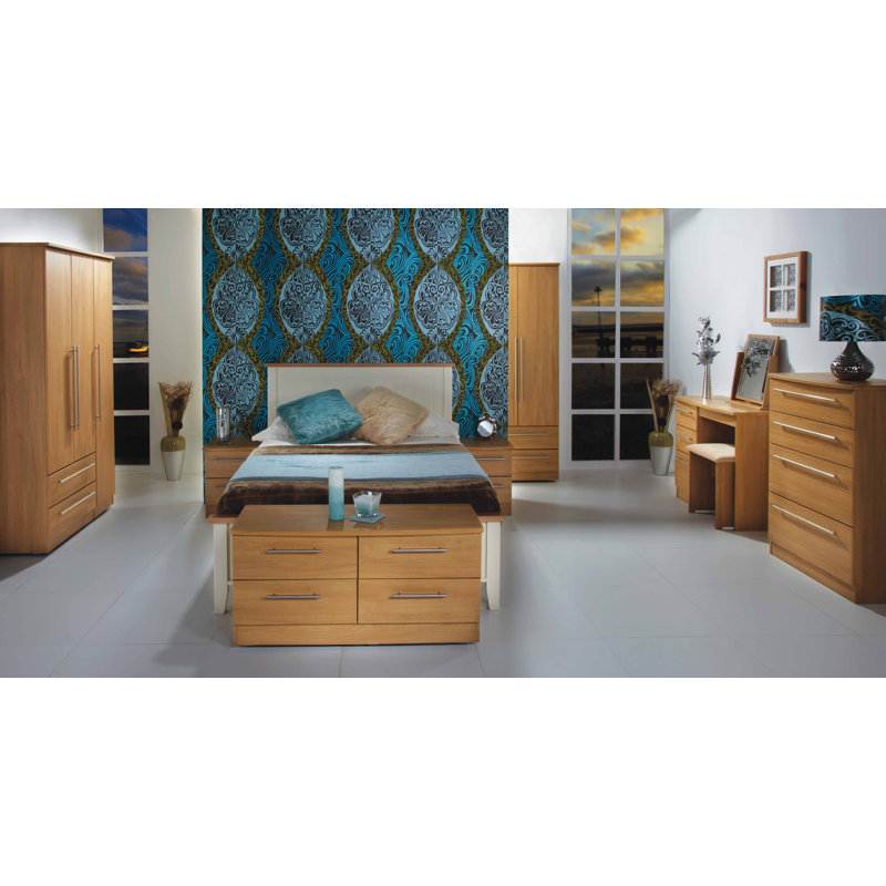 Fully Assembled Lyndale 2 Drawer Bedside Table, English Oak