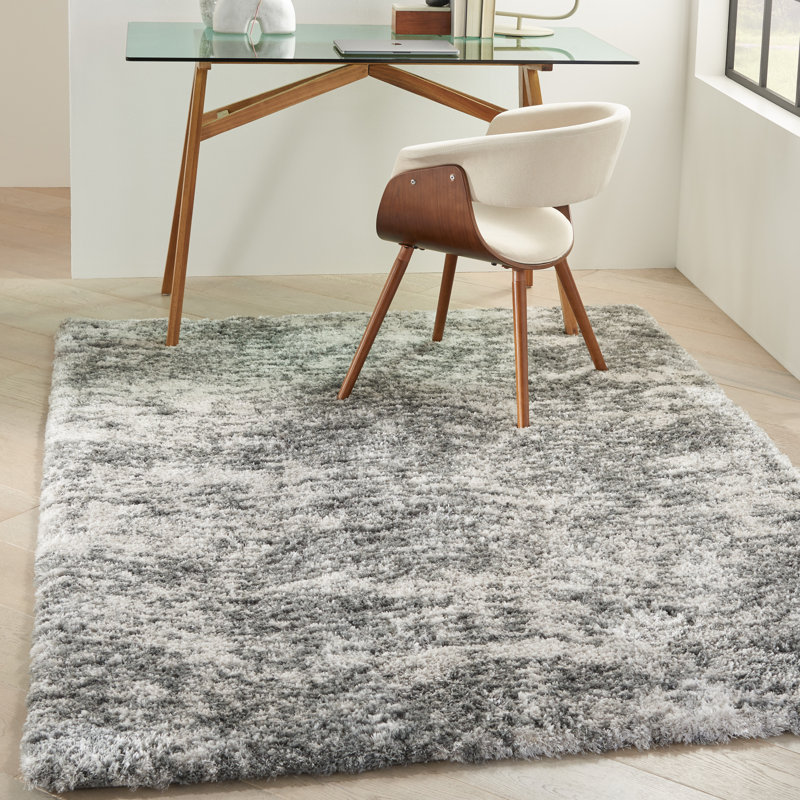 Tapis gris anthracite à poils longs Dreamy, Rectangle 6 pi 7 po x 9 pi 2 po