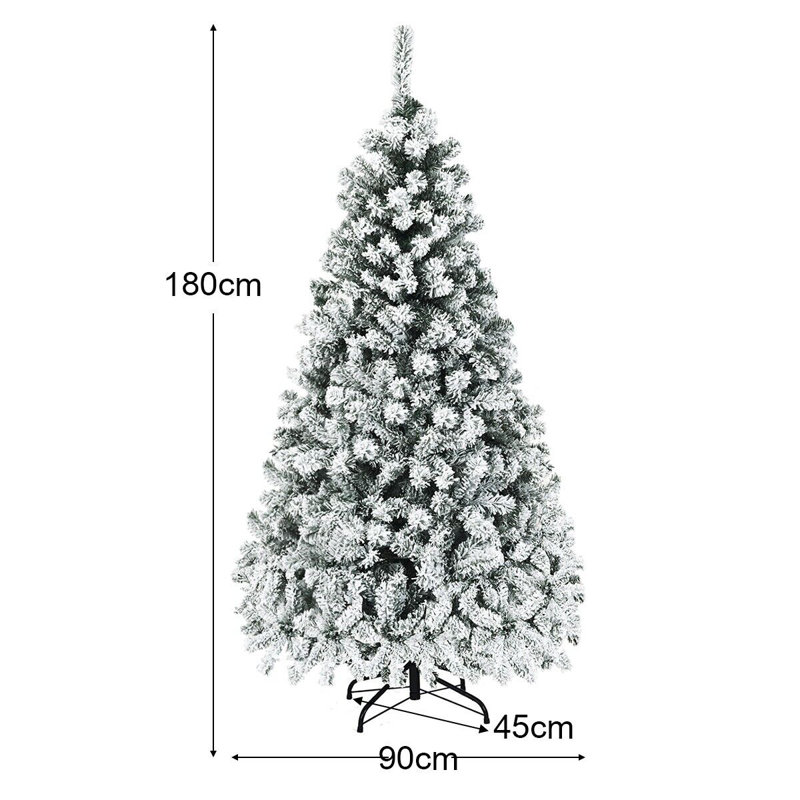Lighted Artificial Pine Christmas Tree, 6 Ft