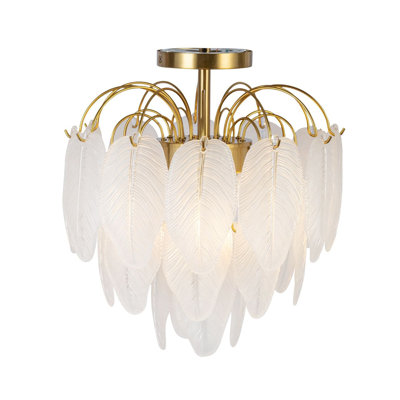 Plafonnier semi-encastré Alessia - 4 lumières - Laiton brossé