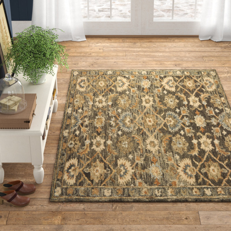 Vatsal Hand Hooked Wool Oriental Indoor Rug, Rectangle 5' x 7'