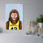 Bigfoot Basketball Player Classic Retro Surreal Wolf Forest Wall Art Print-129718161