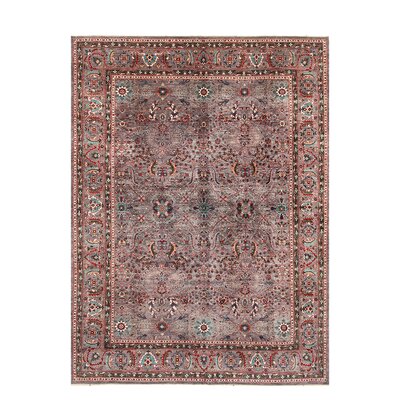 One-of-a-Kind Hand-Knotted 8'11"" x 12' Wool Area Rug in Brown/Red/Teal -  Bokara Rug Co., Inc., 966042
