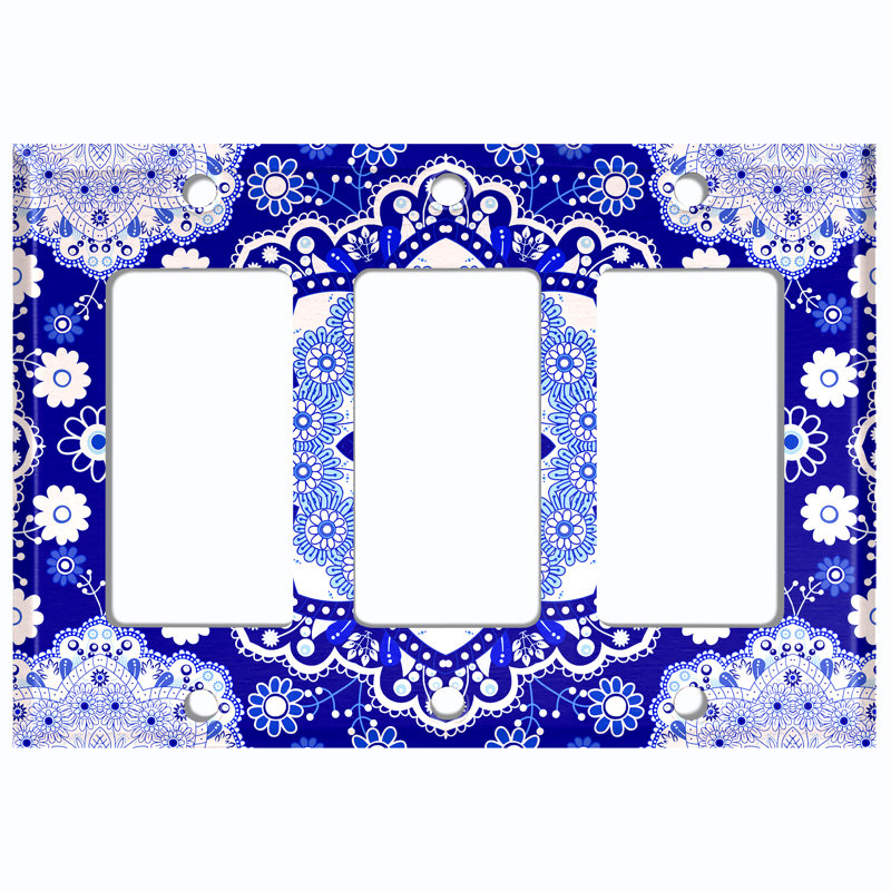 Patterned 3 - Gang Toggle Light Switch Standard Wall Plate