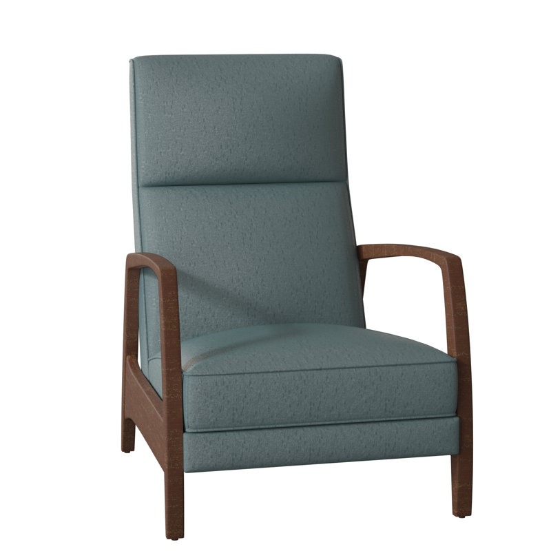 Ansleigh 28.25" Wide Genuine Leather Manual Standard Recliner, Walnut, 1183 Dove