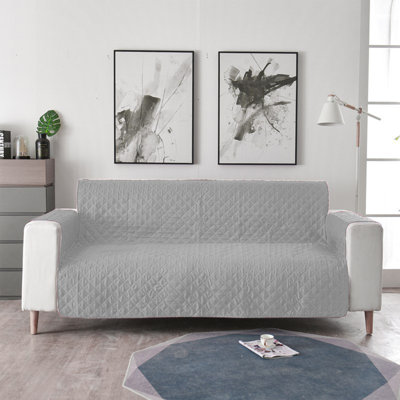 Reversible Couch Cover For  Cushion Couch Sofa Cover For Dogs Water Resistants Furniture Protector Cover With Foam Sticks Elastic Straps For Pet Cats