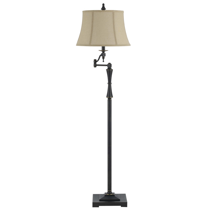 Villagomez 61'' Black Swing Arm Floor Lamp