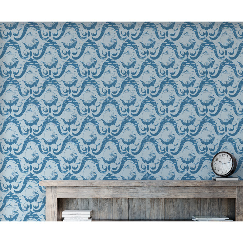 Paule Marrot Geometric Wallpaper Double Roll, Light Blue