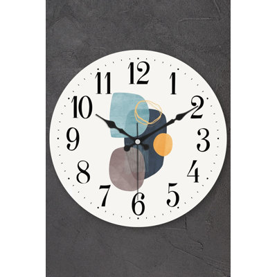 Elegant Decorative Wall Clock, 14.2 Inches Diameter | 100% Glass with 0.07 Inches Thickness, Plastic Backing | Stylish Home Decor for Living Room, Kitchen & Office Spaces | Modern Design, Silent Movement