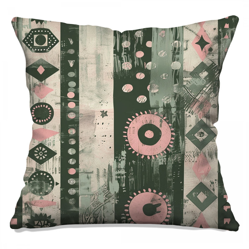 Geometric Tribal Pattern Double Sided Throw Pillows, 20 x 20 inches