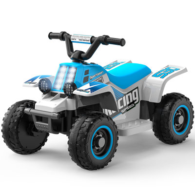 ARBELI 6v 7ah Powered Ride-on Toy, Electric 4-wheeler Atv Car W/ Horn, Music Player, Headlight For Kids