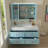 Simple blue bathroom cabinet