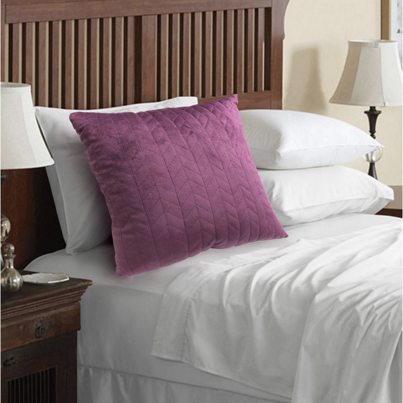Huw Square Velvet Pillow Cover & Insert, Purple