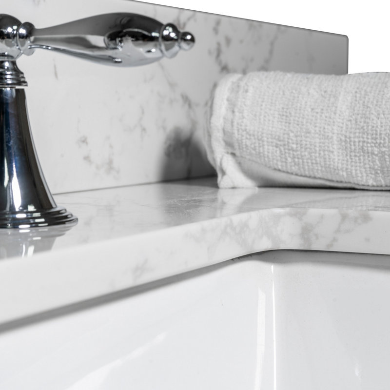 Lavabo rectangulaire encastré en céramique avec 3 trous de robinet