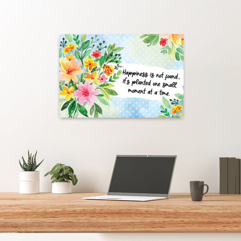 Happiness Is Flowers, art contemporain abstrait, H 16 po x l 24 po