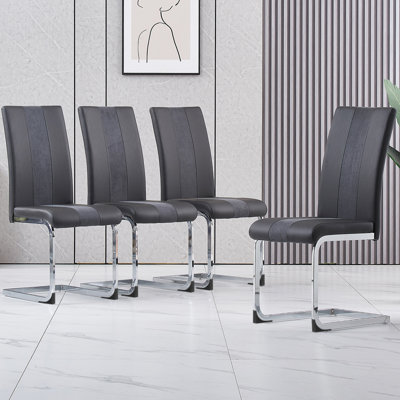 Faux Leather/Suede Upholstered Armless Dining Chair