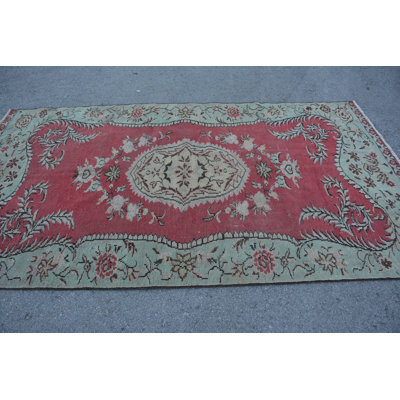 Tapis frais, grand tapis de 5,2 x 9,4 pi, tapis tendance, tapis turcs, tapis verts frais, tapis rétro