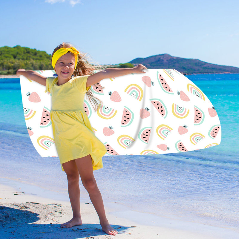 Microfibre serviette de plage super colorée serviette de plage anti-sable serviette polyvalente pour piscine de voyage 30 x 60 pouces