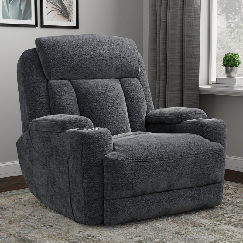 Fauteuil inclinable électrique capitonné de 42 po Julio avec appui-tête réglable et accoudoirs coussinés Julio