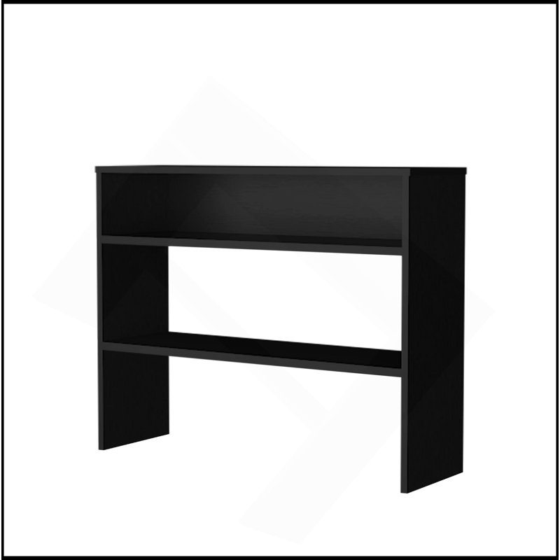 Console noire avec rangement ouvert, Noir