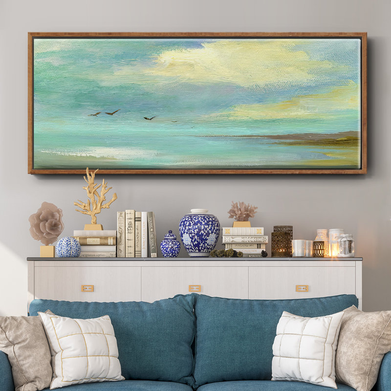 Toile encadrée à la dérive, H 20 po x l 50 po