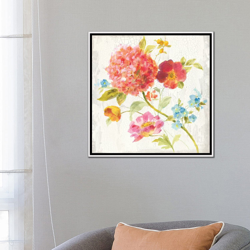 Reflet bord de lac par Danhui nai-impression, H 26 po x l 26 po x P 1,5 po, Toile blanche encadrée, Pas de tapis
