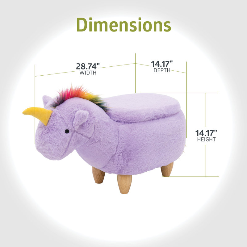 Repose-pieds Zoomie avec licorne mauve avec rangement Zoomie