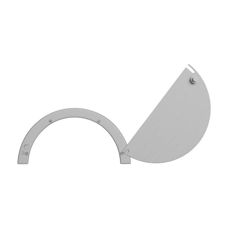 Plaque de recouvrement pivotante demi-ronde Brixwell HT720A pour guichet 8 po de largeur, 4 po de hauteur avec ouverture de service de l 6 1/2 po x H 3 1/4 po, finition anodisée satinée