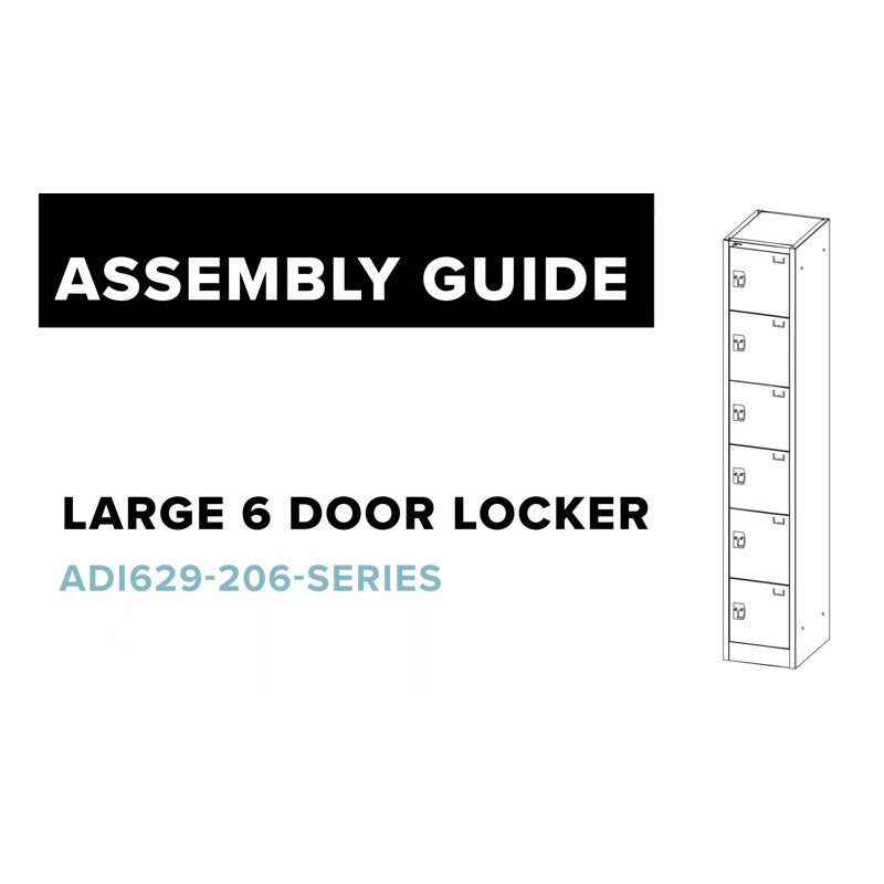 72" Tall Purple Steel 6-Door Freestanding Locker