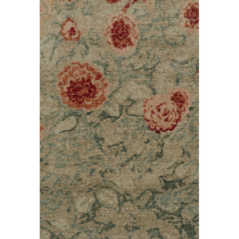 Rug & Kilim’S Distressed Transitional Rug In Polychromatic Floral Patterns, Rectangle 5' x 8'