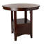 Table de salle à manger ronde à hauteur de comptoir L 42 po en bois massif + panneau de fibres à densité moyenne + placage de chêne