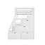Lit mezzanine simple avec 7 tiroirs, 2 tablettes et bureau - Blanc-319850988-319850990