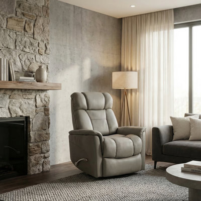 Fauteuil inclinable et pivotant avec appui-tête et repose-pieds réglables en minéral Oslo