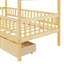 Lit simple en bois avec deux tiroirs-539235731