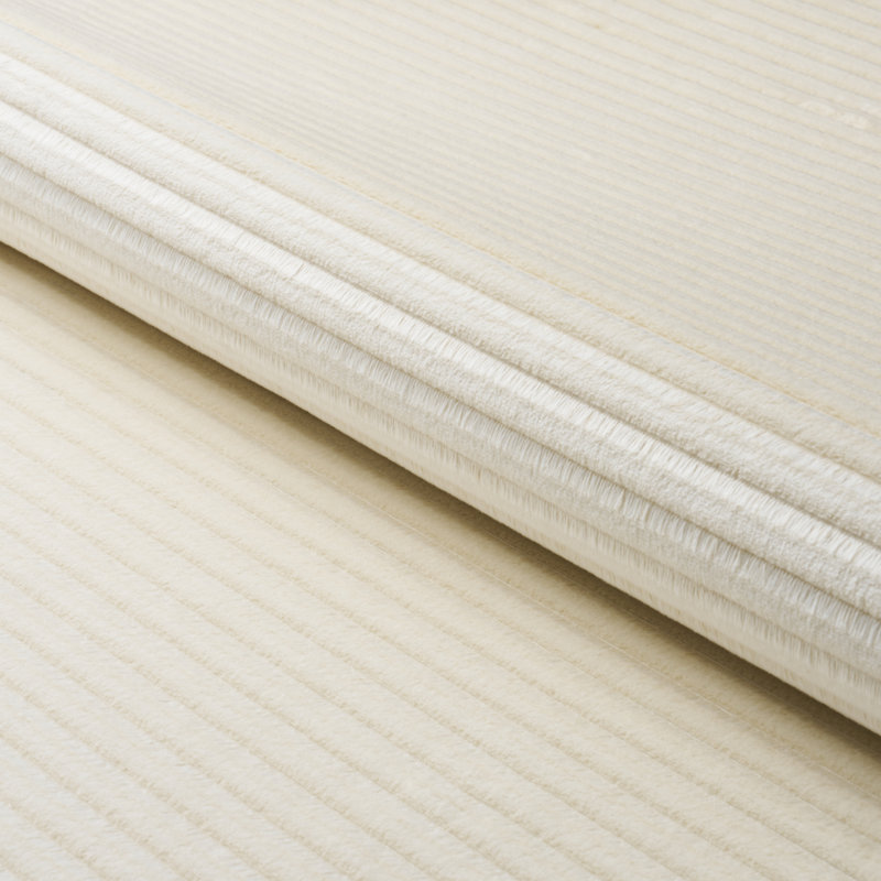 Schumacher x Patterson Flynn Petite Channeled Velvet Fabric, Ivory