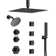 DualJet Spa 12" & 6" Dual Showerheads System,  Thermostatic Shower Faucet with Rough-in Valve
