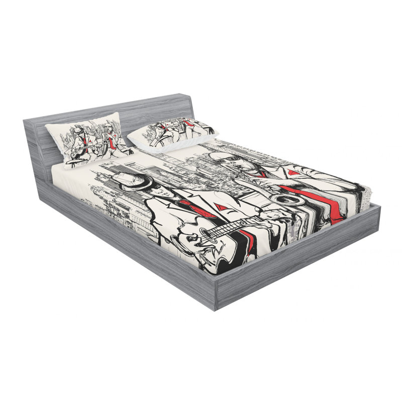 Microfiber Sheet Set, Queen Sheet Set with Fitted Sheet