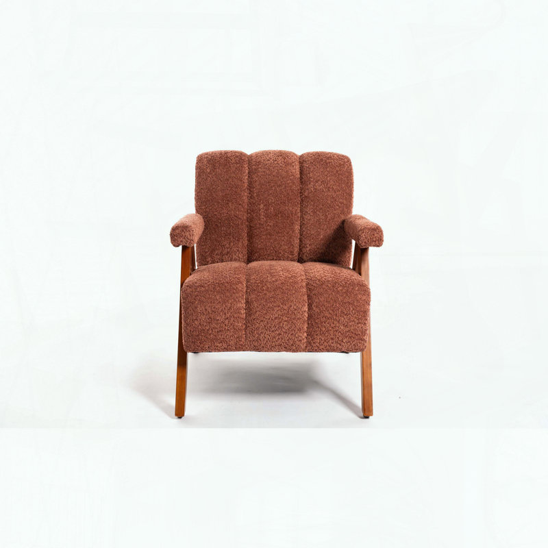 Méridienne en chenille nuage - Structure en bois massif - Rouge rouille, H 30,31 po x l 30,31 po x P 26,97 po, Rouge rouille