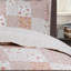 Ensemble de courtepointe réversible en microfibre rose / blanc cassé -29581762