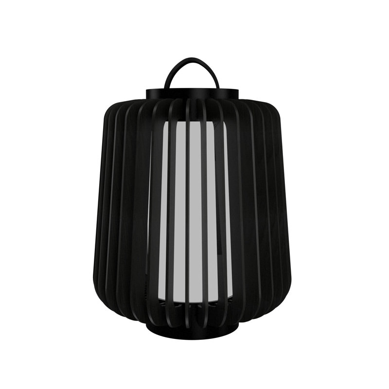 Black Wood Veneer LED Table Lamp