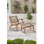 Mal Acacia Outdoor Lounge Chair with Ottoman