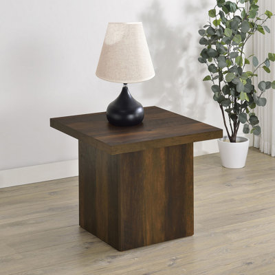 Table de bout carrée en bois d'ingénierie (table basse incluse)