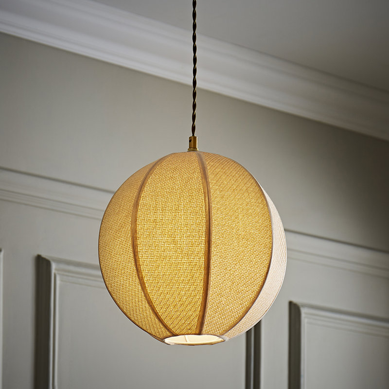 Annai 28.5cm H Blended Fabric Globe Pendant Shade ( Slip-On ) in Beige