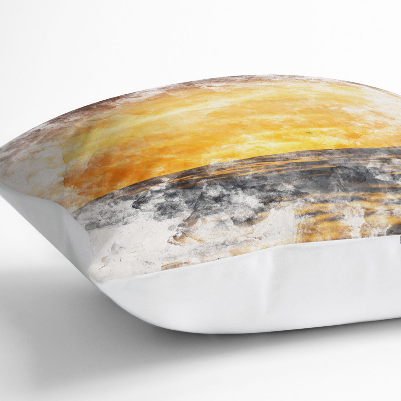 Ocean of Clouds Watercolour Cushion with Filling, 40cm H x 40cm W x 15cm D, White